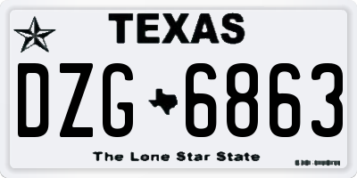 TX license plate DZG6863