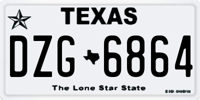 TX license plate DZG6864
