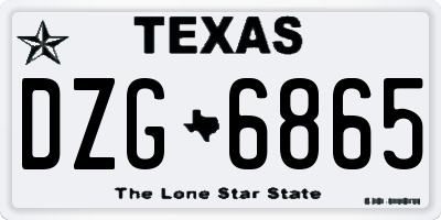TX license plate DZG6865