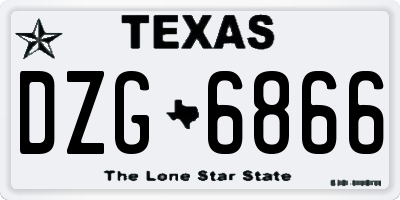 TX license plate DZG6866