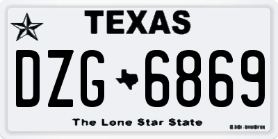 TX license plate DZG6869