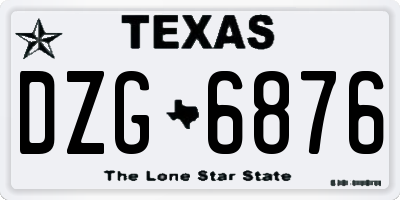 TX license plate DZG6876