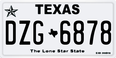 TX license plate DZG6878