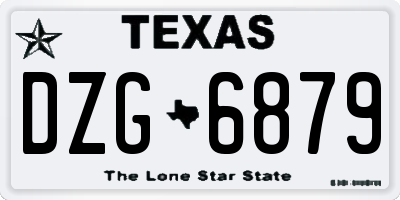 TX license plate DZG6879