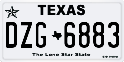 TX license plate DZG6883