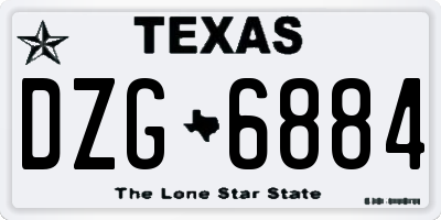 TX license plate DZG6884