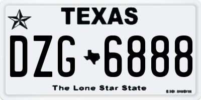 TX license plate DZG6888