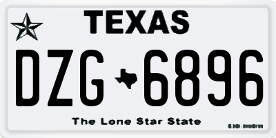 TX license plate DZG6896
