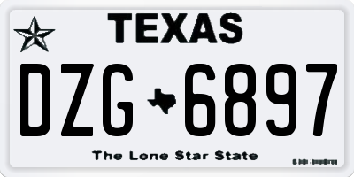 TX license plate DZG6897