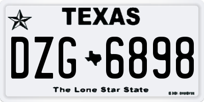 TX license plate DZG6898