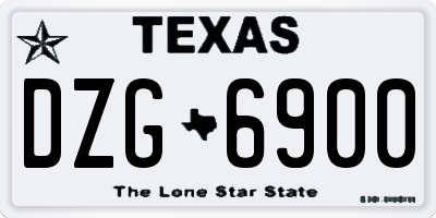 TX license plate DZG6900