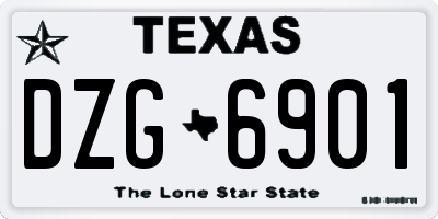 TX license plate DZG6901