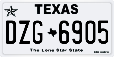 TX license plate DZG6905