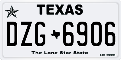 TX license plate DZG6906