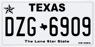 TX license plate DZG6909