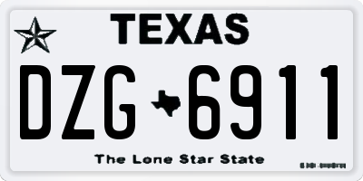 TX license plate DZG6911