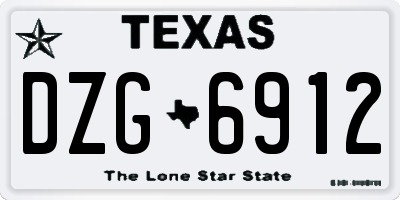 TX license plate DZG6912