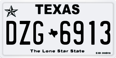 TX license plate DZG6913