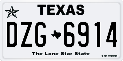 TX license plate DZG6914