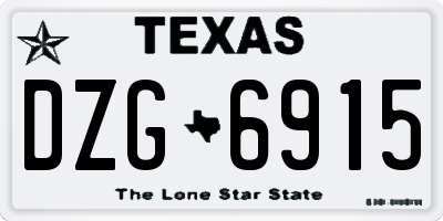TX license plate DZG6915