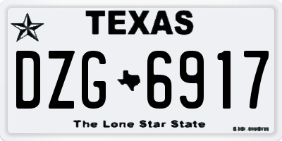 TX license plate DZG6917
