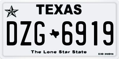 TX license plate DZG6919