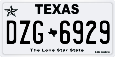 TX license plate DZG6929