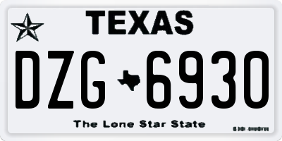 TX license plate DZG6930