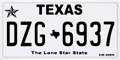 TX license plate DZG6937