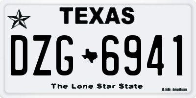 TX license plate DZG6941
