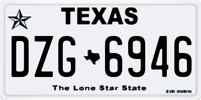 TX license plate DZG6946
