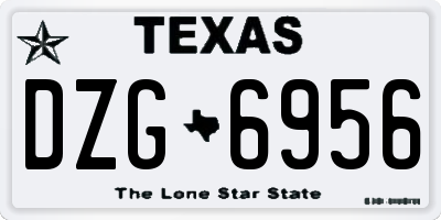 TX license plate DZG6956
