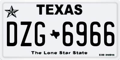 TX license plate DZG6966