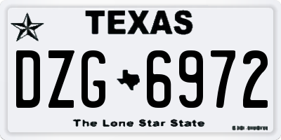 TX license plate DZG6972