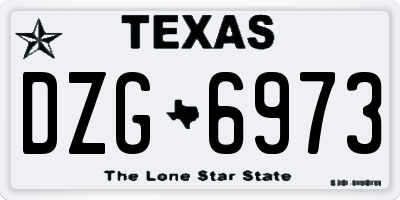 TX license plate DZG6973