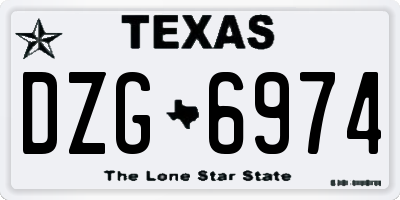 TX license plate DZG6974