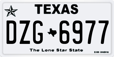 TX license plate DZG6977