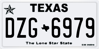 TX license plate DZG6979