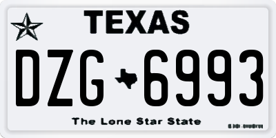 TX license plate DZG6993