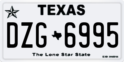 TX license plate DZG6995
