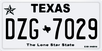 TX license plate DZG7029
