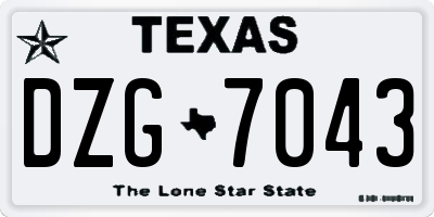 TX license plate DZG7043