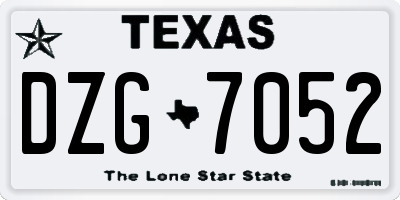 TX license plate DZG7052