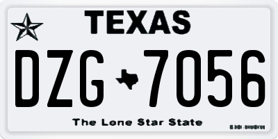 TX license plate DZG7056