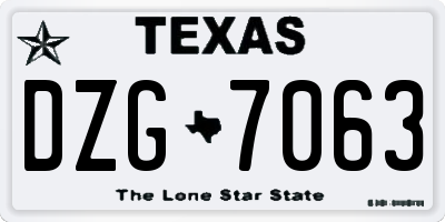 TX license plate DZG7063