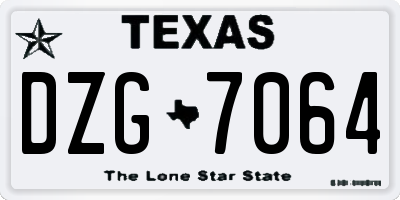 TX license plate DZG7064