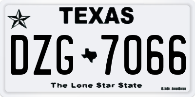 TX license plate DZG7066