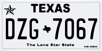 TX license plate DZG7067