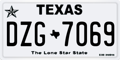 TX license plate DZG7069