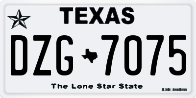 TX license plate DZG7075